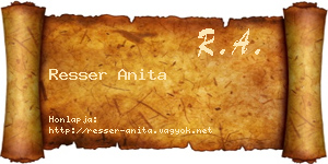 Resser Anita névjegykártya